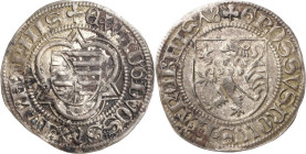 Sachsen - Das Kurfürstentum
Kurfürst Ernst, Herzog Albrecht, Herzog Wilhelm III. 1465-1482 1/2 Spitzgroschen 1478, Kleeblatt-Zwickau Mehner 22/53 Kru...