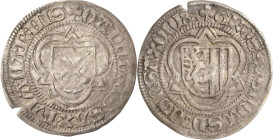 Sachsen - Das Kurfürstentum
Kurfürst Ernst und Herzog Albrecht 1464-1485 1/2 Schwertgroschen 1482, beiderseits Kleeblatt-Zwickau oder Schneeberg Mehn...