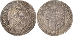 Sachsen-Kurlinie ab 1486 bis 1547 (Ernestiner)
Friedrich III., Albrecht und Johann 1486-1500 Engelgroschen (Schreckenberger) o.J. beiderseits Kleebla...