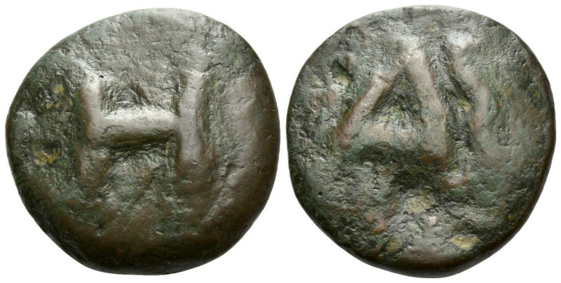 Picenum, Hatria Semuncia circa 275-225 BC., Æ 27.60 mm., 19.93 g.
Large H. Rev....