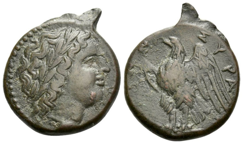 Sicily, Syracuse Bronze circa 287-278, Æ 20.00 mm., 7.57 g.
Laureate head of Ze...