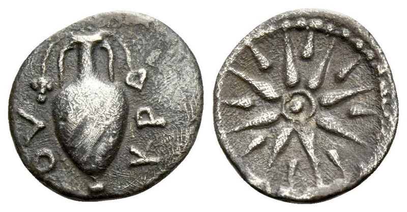 Locris, Lokris Opunti Obol '330, AR 11.60 mm., 0.68 g.
Amphora, L O l. down, K ...