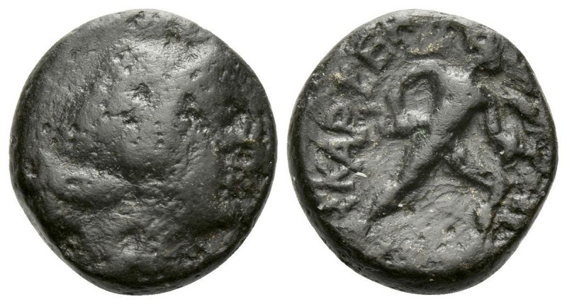 Locris, Scarpheia Bronze III cent., Æ 14.80 mm., 3.17 g.
Head of Demeter r. Rev...