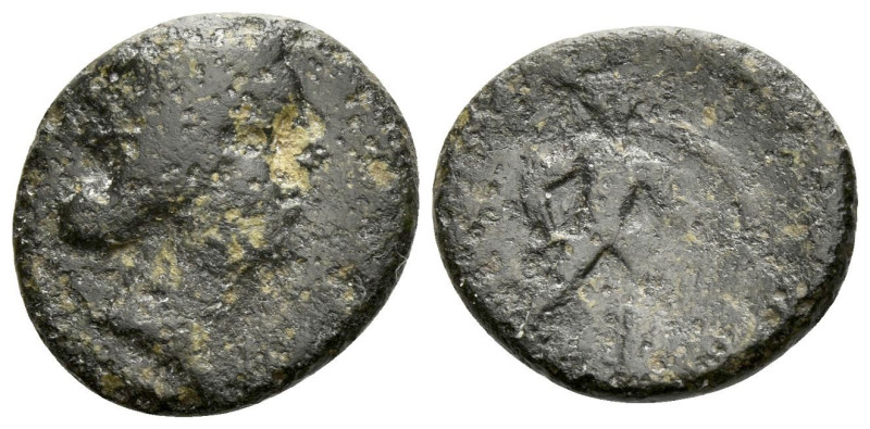 Locris, Scarpheia Bronze III cent., Æ 15.80 mm., 3.01 g.
Head of Demeter r. Rev...
