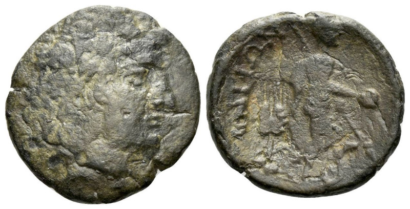 Locri Opuntii, Bronze third quarter of I cent. BC, Æ 18.60 mm., 4.10 g.
Head of...
