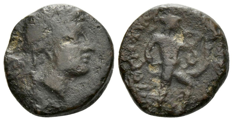 Locri Opuntii, Bronze II cent., Æ 14.70 mm., 3.29 g.
Head of Demeter r. Rev. OP...
