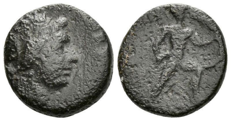 Locri Opuntii, Bronze II cent., Æ 14.90 mm., 3.48 g.
Head of Demeter r. Rev. OP...
