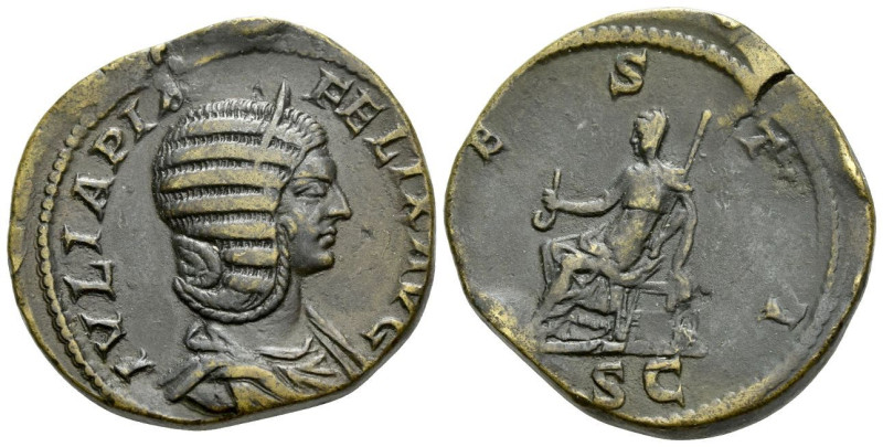 Julia Domna, wife of Septimius Severus Sestertius Rome 215, Æ 31.00 mm., 20.32 g...