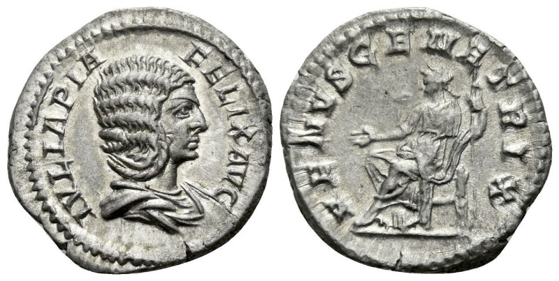 Julia Domna, wife of Septimius Severus Denarius Rome circa 215-217, AR 19.00 mm....