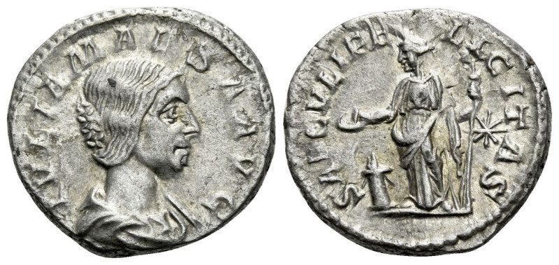 Julia Maesa, sister of Julia Domna and grandmother of Elagabalus Denarius circa ...