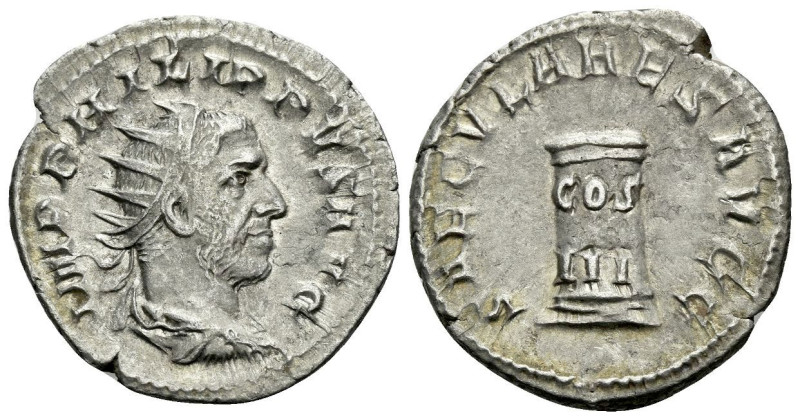 Philip I, 244-249 Antoninianus Rome 249, AR 21.00 mm., 3.03 g.
Radiate, draped,...