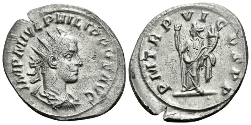 Philip II, 247-249 Antoninianus Antioch circa 249, AR 23.00 mm., 3.60 g.
IMP M ...