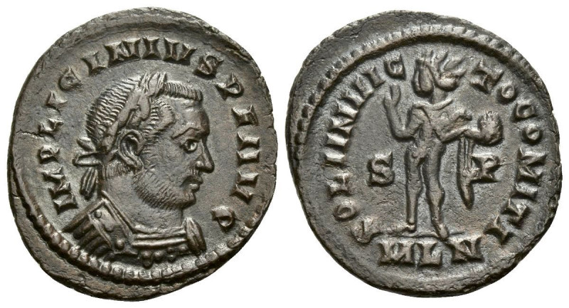 Licinius, 308-324 Follis Londinium circa 314, Æ 21.00 mm., 3.30 g.
Laureate and...