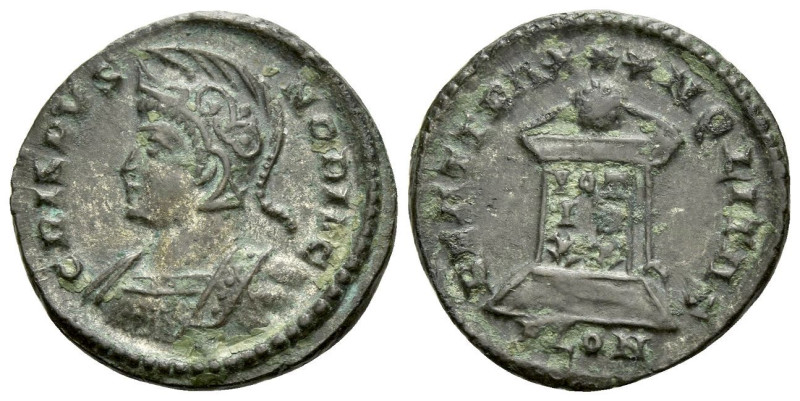 Crispus caesar, 317-326 Follis Londinium circa 321-323, Æ 19.00 mm., 3.13 g.
He...