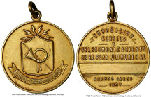 Republic gold "Mail & Telecommunications 5-Year Plan" Medal 1947-Dated UNC Details (Reverse Cleaned) NGC, 29.5mm. 19.8gm. CORREOS Y TELECOMUNICACIONES...