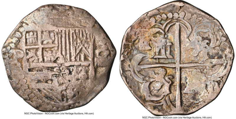 Philip II Cob 4 Reales ND (1578-1595) P-B VF30 NGC, Potosi mint, Cal-525. 13.08g...