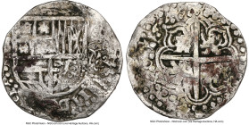 Philip IV Counterstamped 7-1/2 Reales ND (1651-1652) VF Details (Environmental Damage) NGC, Potosi mint, KM-C19.7. Host: Bolivia Philip IV Cob 8 Reale...