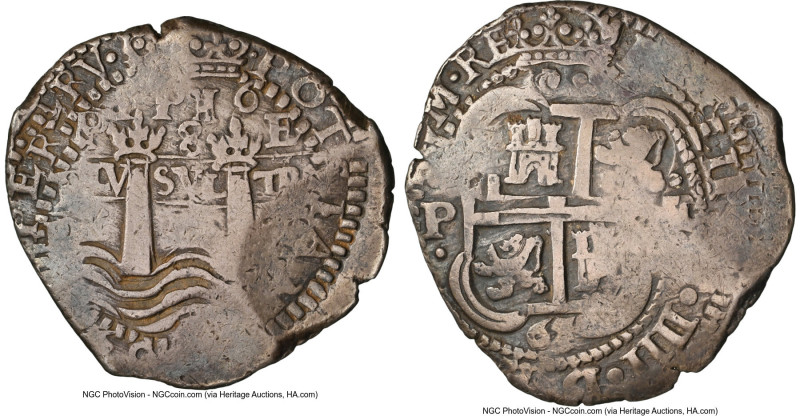 Philip IV Cob 8 Reales 1653 P-E-PH VF30 NGC, Potosi mint, KM21, Cal-1502. 25.93g...