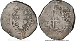 Philip IV Cob 8 Reales 1654 P-E-PH XF40 NGC, Potosi mint, KM21, Cal-1508. Retrograde "4" variety. 27.52gm. HID09801242017 © 2024 Heritage Auctions | A...