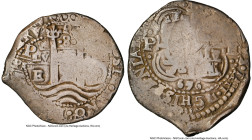 Philip IV Cob 8 Reales 1656 P-E-PH VF Details (Reverse Scratched) NGC, Potosi mint, KM21, Cal-1512. 25.60gm. Accompanied by the original collector env...