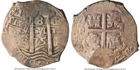 Charles II Cob 8 Reales 1675 P-E XF45 NGC, Potosi mint, KM26, Cal-706. 27.33gm. A handsome survivor displaying only moderate handling and a dramatic d...