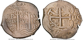 Charles II Cob 8 Reales 1693 P-VR AU53 NGC, Potosi mint, KM26, Cal-736. 27.84gm. A shockingly well-preserved representative of this popular Cob type, ...