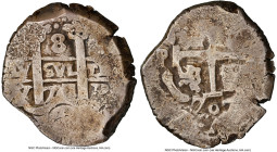 Philip V Cob 8 Reales 1707 P-Y VF Details (Cleaned) NGC, Potosi mint, KM31, Cal-1542. 26.12gm. Accompanied by the original collector envelope. HID0980...