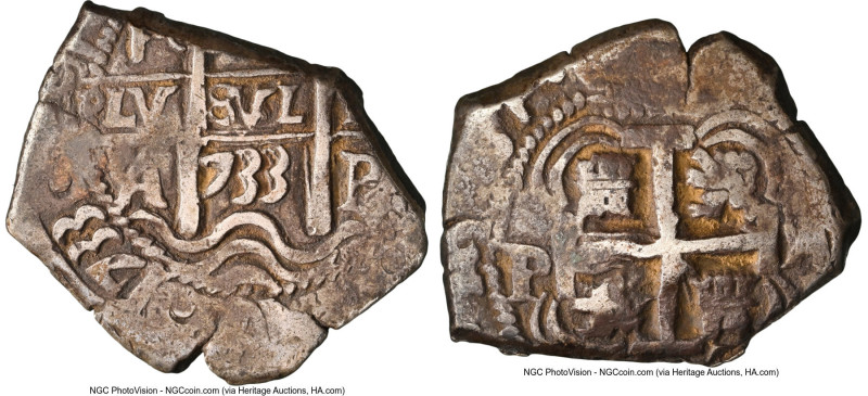 Philip V Cob 8 Reales 1733 P-YA VF30 NGC, Potosi mint, KM31a, Cal-1567. 21.08gm....