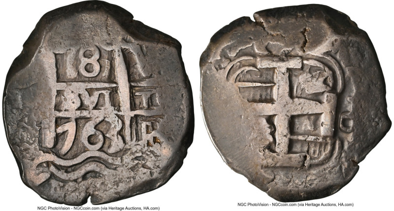 Charles III Cob 8 Reales 1763 P-V/Y VF30 NGC, Potosi mint, KM45, Cal-1139. 26.48...