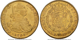 Charles IV gold 8 Escudos 1798 PTS-PP AU Details (Bent) NGC, Potosi mint, KM81, Cal-1704, Onza-1097. Despite the conditional modifier, the piece retai...