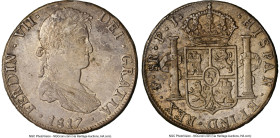Ferdinand VII 8 Reales 1817 PTS-PJ AU Details (Obverse Cleaned) NGC, Potosi mint, KM84, Cal-1381. Accompanied by the original collector envelope. HID0...