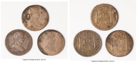 Ferdinand VII 3-Piece Lot of Uncertified 8 Reales, 1) 8 Reales 1816 PTS-PJ, Potosi mint, KM84, Cal-1380 2) 8 Reales 1818 PTS-PJ, Potosi mint, KM84, Ca...