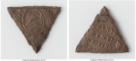Republic "Splinter" Cut 20 Centavos ND (1872-1886) VF, cf. KM154/159. 1.77gm. 19x19mm. Accompanied by a Schulman 75th anniversary lot tag. Ex. Hans Sc...