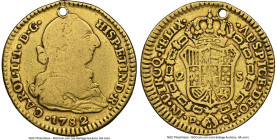 Charles III gold 2 Escudos 1782 P-SF Fine Details (Holed) NGC, Popayan mint, KM49.2, Cal-1643. HID09801242017 © 2024 Heritage Auctions | All Rights Re...