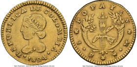 Republic gold Escudo 1824 POPAYAN-FM VF30 NGC, Popayan mint, KM81.2, Restrepo-162.3. HID09801242017 © 2024 Heritage Auctions | All Rights Reserved www...