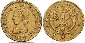 Republic gold Escudo 1827 POPAYAN-FM VF30 NGC, Popayan mint, KM81.2, Restrepo-162.9. HID09801242017 © 2024 Heritage Auctions | All Rights Reserved www...