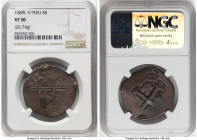 Charles II Cob 8 Reales 1689 L-V VF30 NGC, Lima mint, KM24, Cal-599. 26.74gm. Accompanied by the original collector envelope and the Hans Schulman fli...