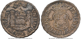 Ferdinand VI 1/2 Real 1756 LM-JM AU53 NGC, Lima mint, KM51, Cal-58. Accompanied by the original collector envelope. HID09801242017 © 2024 Heritage Auc...