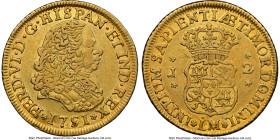 Ferdinand VI gold 2 Escudos 1751 LM-J AU53 NGC, Lima mint, KM48, Cal-639. Among the most elusive 2 Escudo types from Ferdinand VI's reign and the firs...