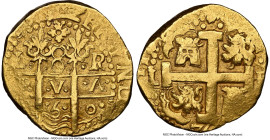 Ferdinand VI gold Cob 8 Escudos 1750 L-R AU55 NGC, Lima mint, KM47, Cal-763, Onza-573 (Rare), Oro Macuqino-573. 26.93gm. The final date for Peruvian C...
