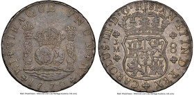 Charles III 8 Reales 1772 LM-JM AU53 NGC, Lima mint, KM64.2, Cal-1034. Pillar type. One dot over mintmark variety. The final year of production for th...