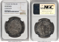 Charles III 8 Reales 1779 LM-MJ XF Details (Corrosion) NGC, Lima mint, KM78, Cal-1045. Accompanied by the original collector envelope. HID09801242017 ...