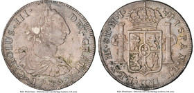 Charles III 8 Reales 1780 LM-MI XF Details (Environmental Damage) NGC, Lima mint, KM78, Cal-1047. Despite the noted qualifier, which appears to be rel...