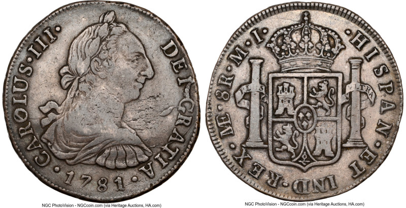 Charles III 8 Reales 1781 LM-MI VF35 NGC, Lima mint, KM78, Cal-1048. Accompanied...