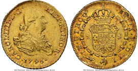 Charles IV gold Escudo 1795 LIMAE-IJ AU Details (Mount Removed) NGC, Lima mint, KM89, Cal-1089. A flashy representative of a diminutive gold type that...