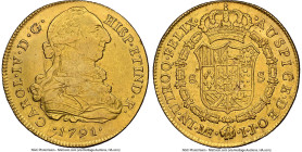 Charles IV gold 8 Escudos 1791 LM-IJ AU Details (Mount Removed) NGC, Lima mint, KM92, Cal-1590, Onza-981. Bust of Charles III type. HID09801242017 © 2...