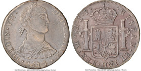 Ferdinand VII 8 Reales 1811 LM-JP XF Details (Stained) NGC, Lima mint, KM106.2, Cal-1064. FERDIN type with imaginary bust. Accompanied by the original...