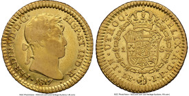 Ferdinand VII gold Escudo 1817 LM-JP VF25 NGC, Lima mint, KM126, Cal-1504. A pleasing and seemingly undergraded specimen, where the small handful witn...
