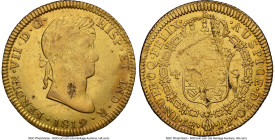 Ferdinand VII gold 4 Escudos 1819 LM-JP AU Details (Cleaned) NGC, Lima mint, KM128, Cal-1706. A difficult type, where the majority of certified exampl...