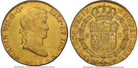 Ferdinand VII gold 8 Escudos 1815 LM-JP AU55 NGC, Lima mint, KM129.1, Cal-1762, Onza-1226. A date that is usually considered relatively available in t...